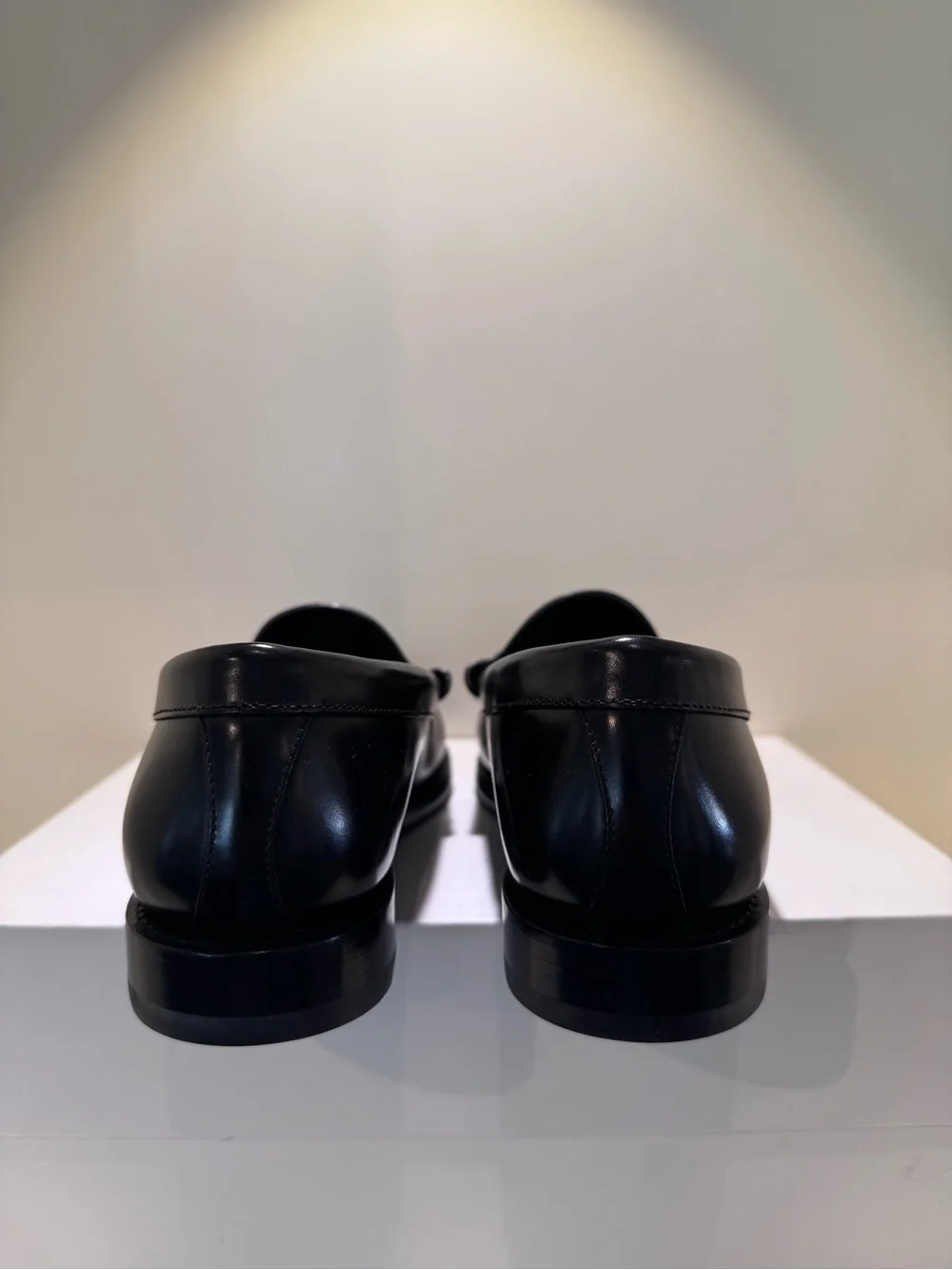 Celine Black Leather Penny Loafers for Women